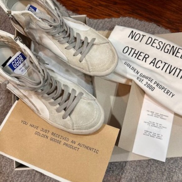 Golden Goose Woman Size 38 Suede Toe and Star Leather White/Ice - Picture 12 of 14